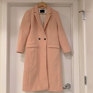 Banana Republic pink Italian wool overcoat